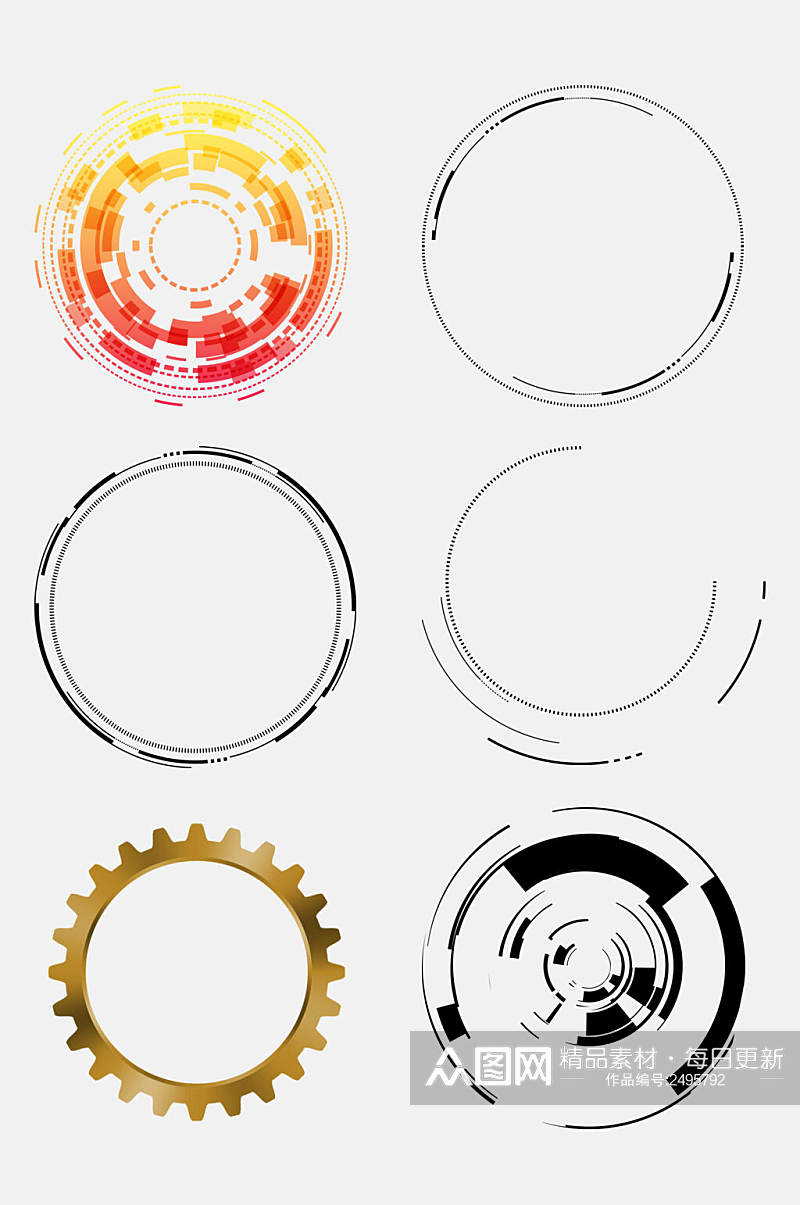 科技风几何圆圈免抠素材素材