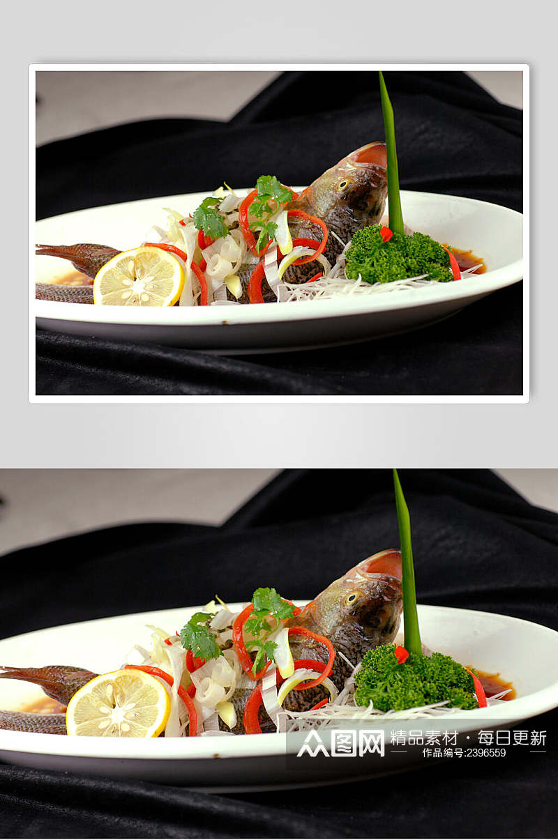 蒸菜清蒸鲈鱼食物图片素材