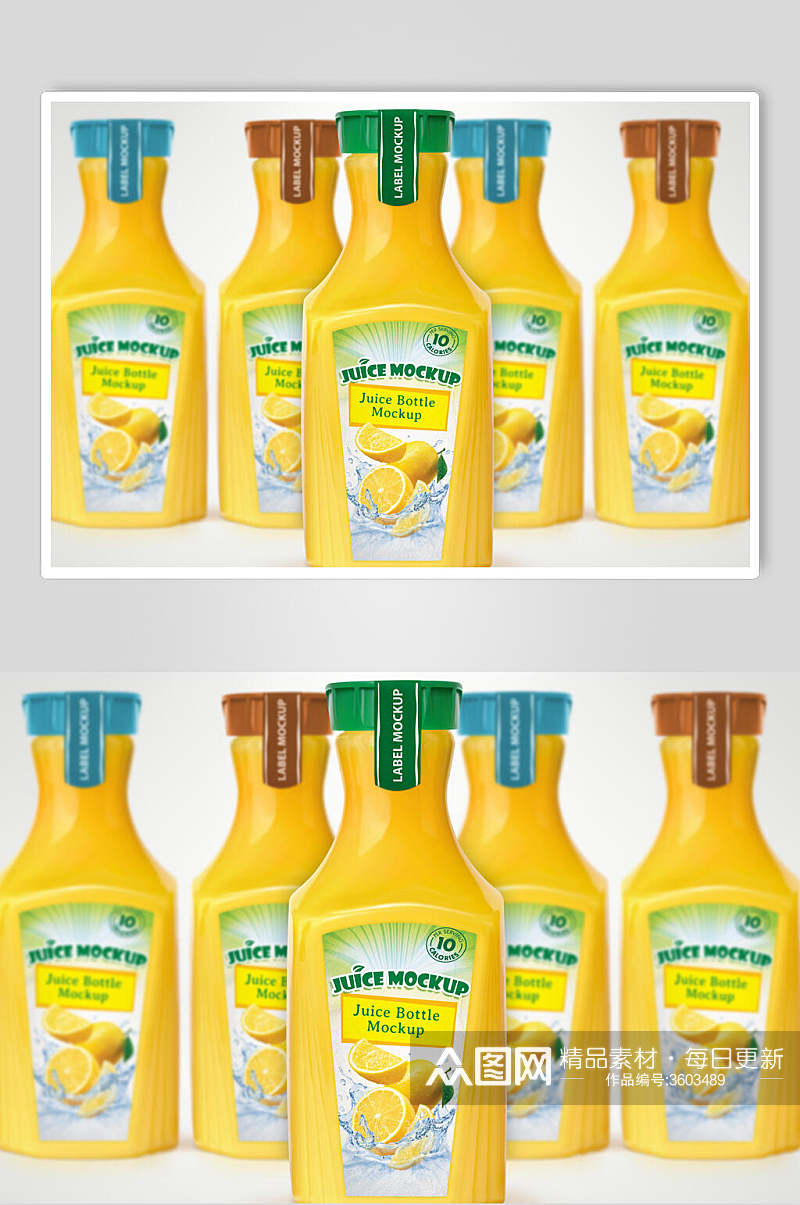 黄色果汁瓶装样机素材