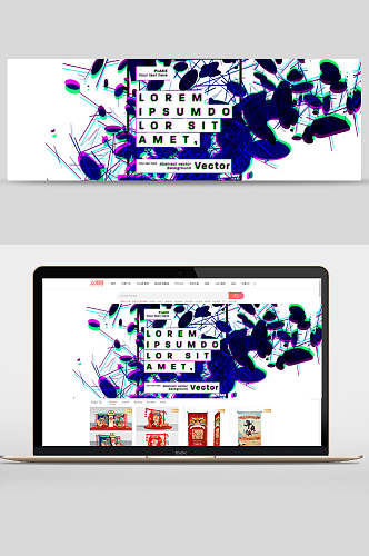 深蓝色抽象粒子线条banner