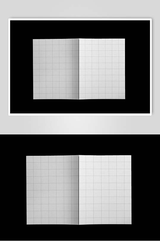 正方形网格书籍杂志封面样机