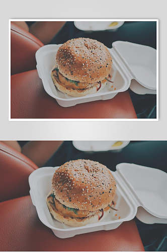 飘香汉堡西餐汉堡美食摄影图