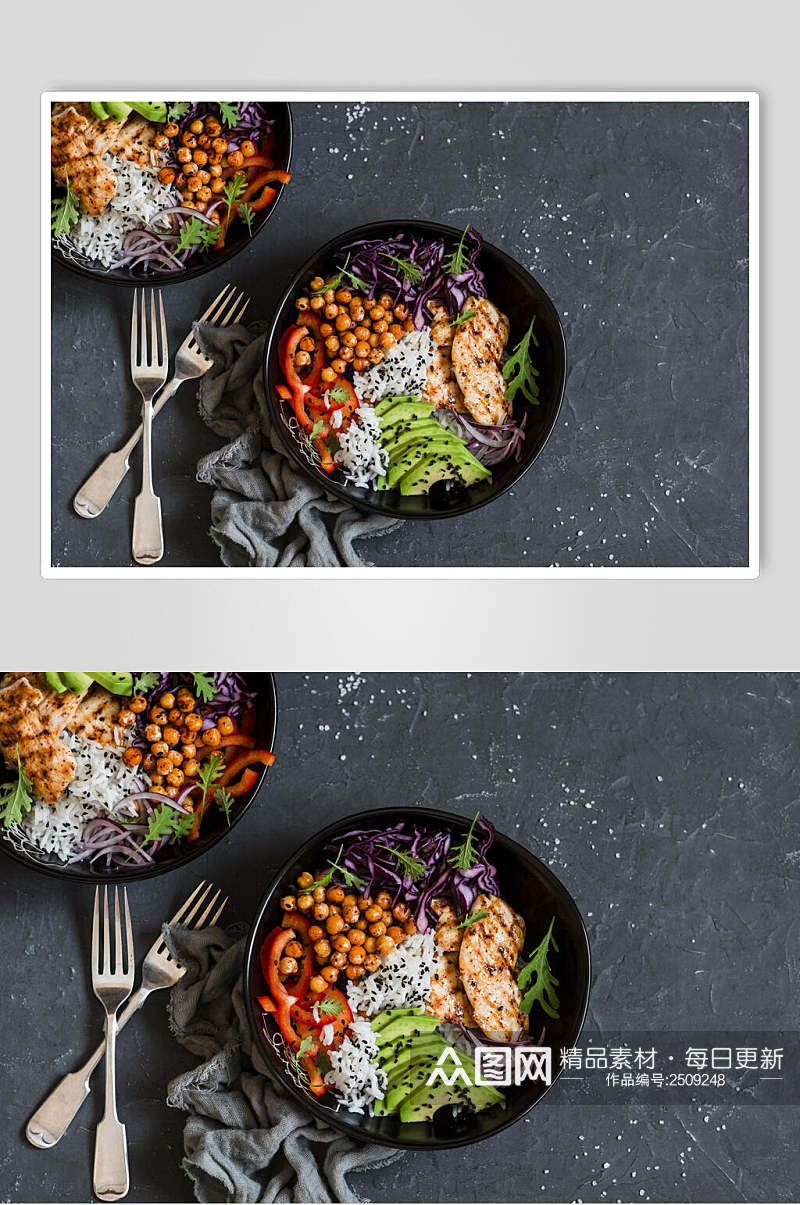 沙拉高档西餐美食摄影图素材