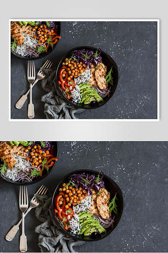 沙拉高档西餐美食摄影图