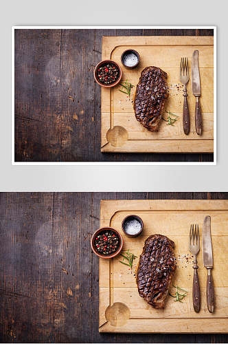 西餐牛排食物食材烹饪摄影图