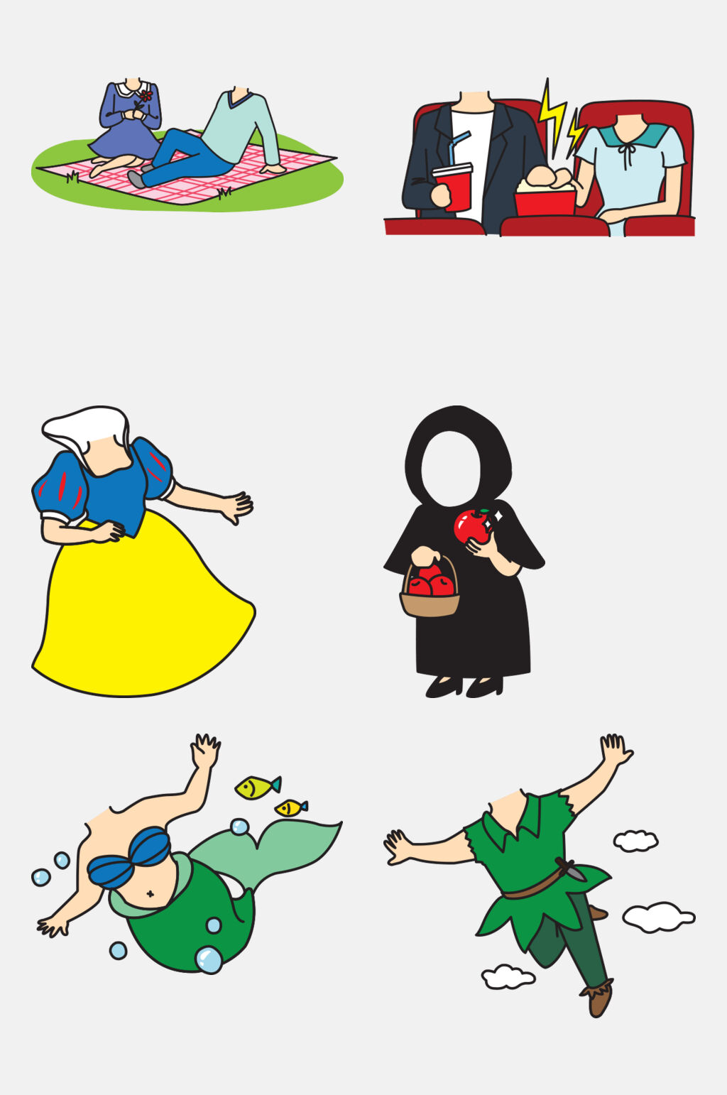 卡通搞怪身体免抠设计素材