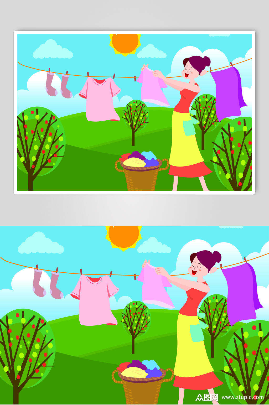 都市卡通动画人物事物卡通场景插画