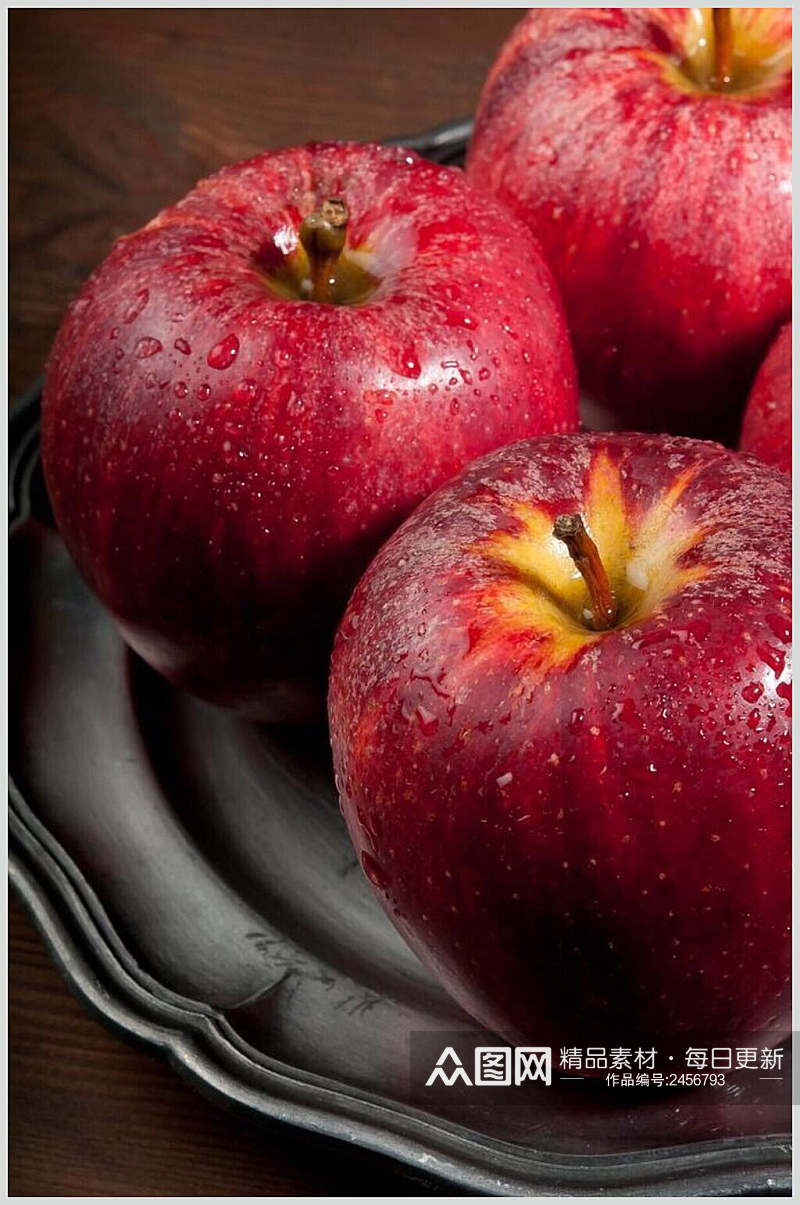 红润苹果美食甜品水果摄影图素材