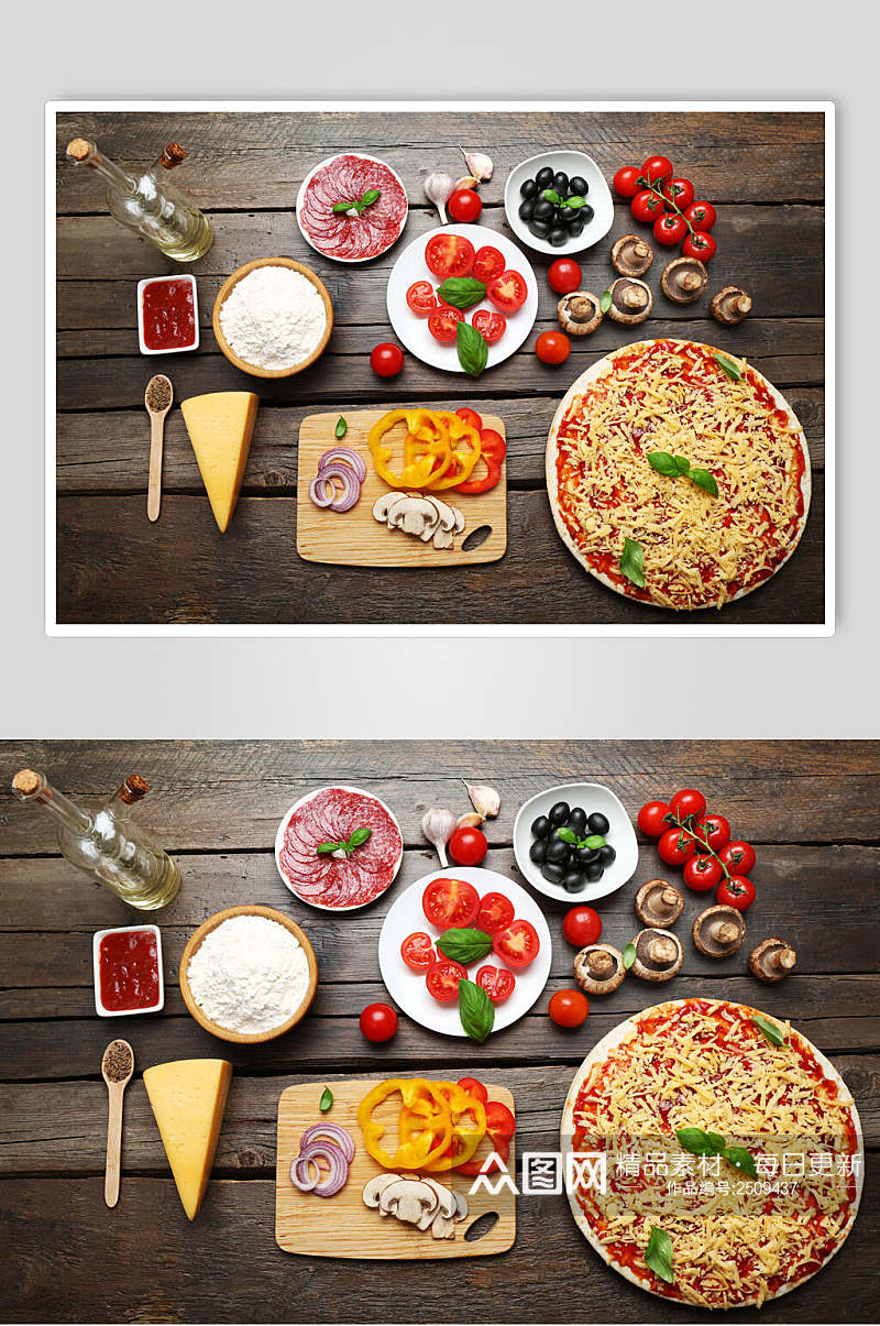 披萨食材高档西餐美食摄影图素材