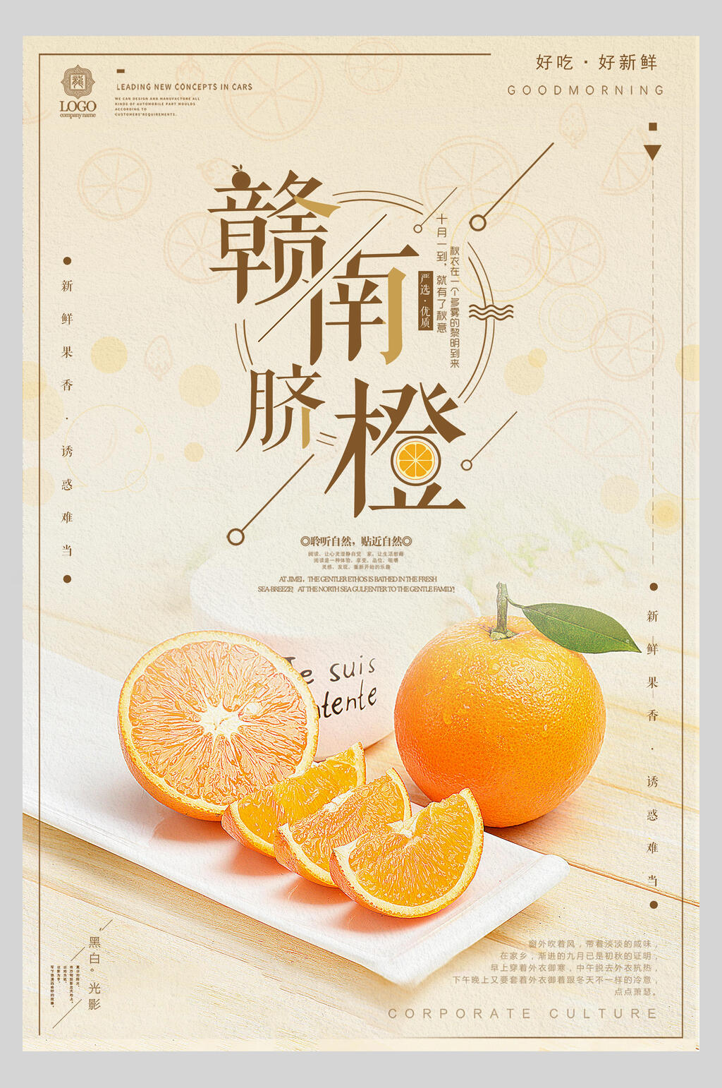 赣南脐橙蔬果海报素材