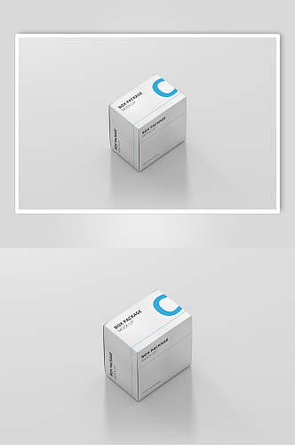蓝色字母药品正方形盒