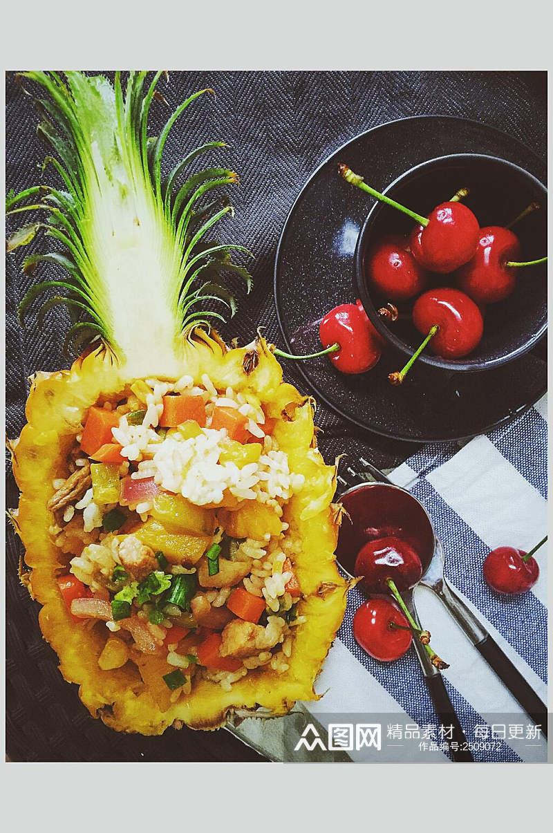 菠萝炒饭食品美食甜品摄影图素材