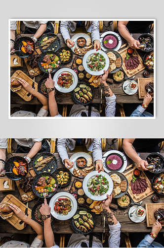 创意时尚高档西餐美食摄影图