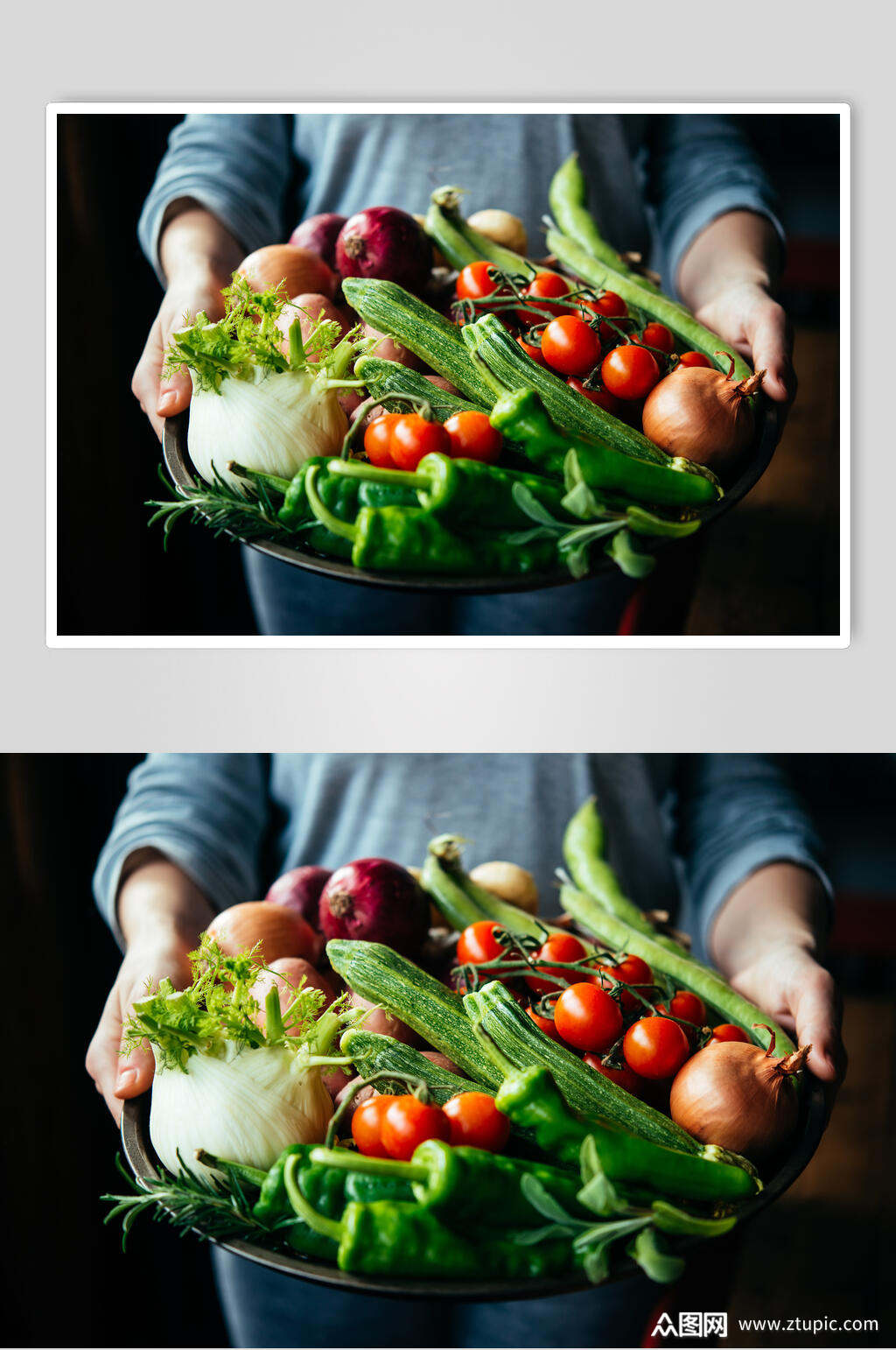 绿色有机食物食材烹饪摄影图素材