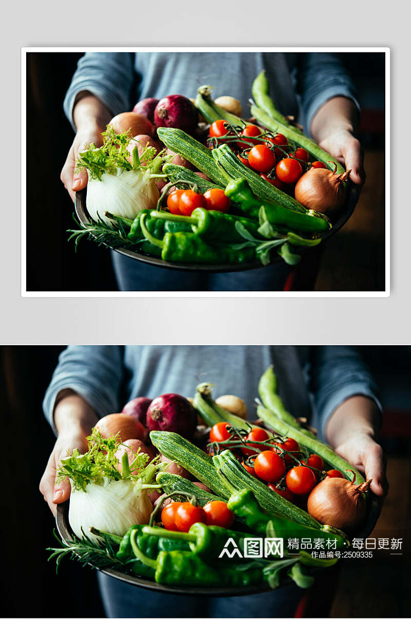 绿色有机食物食材烹饪摄影图素材