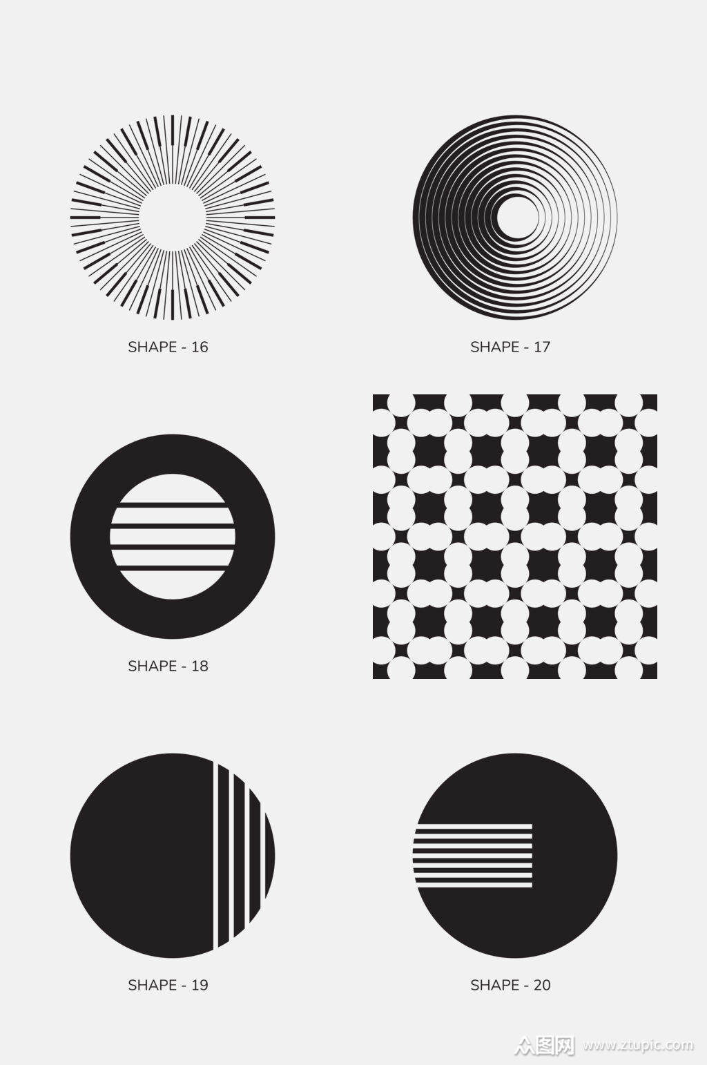 创意黑白几何图案免抠素材