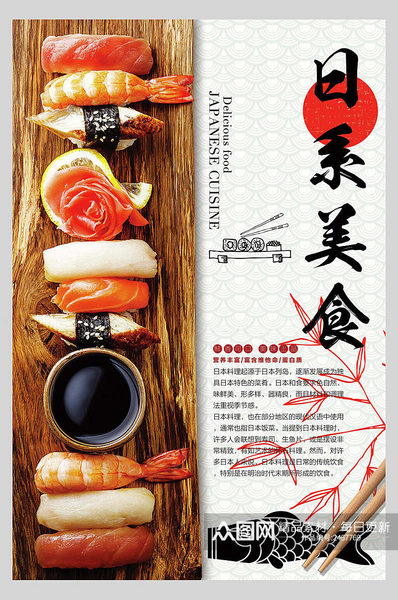 精致日式料理美食海报素材