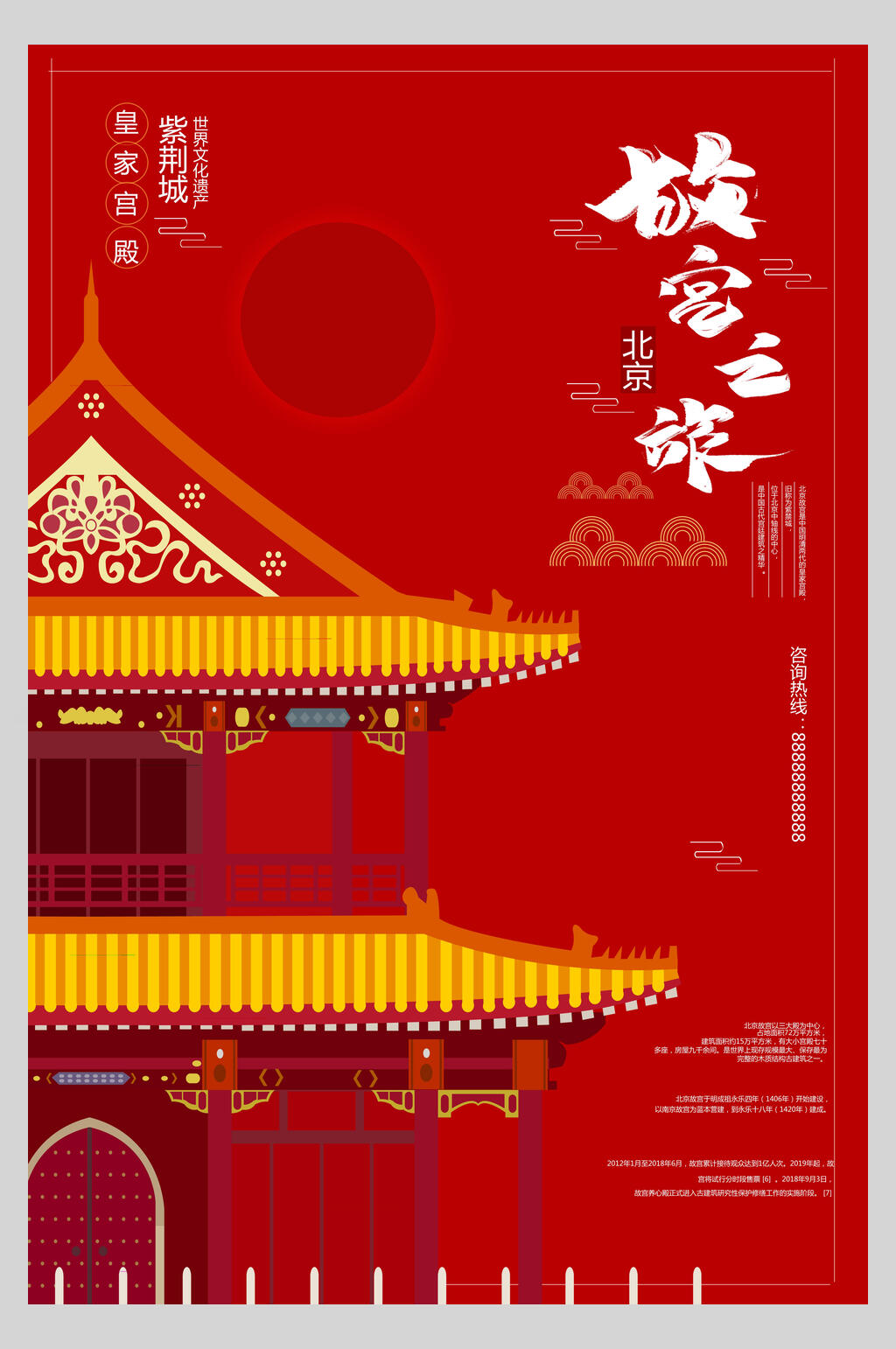 北京故宫之旅国潮海报素材