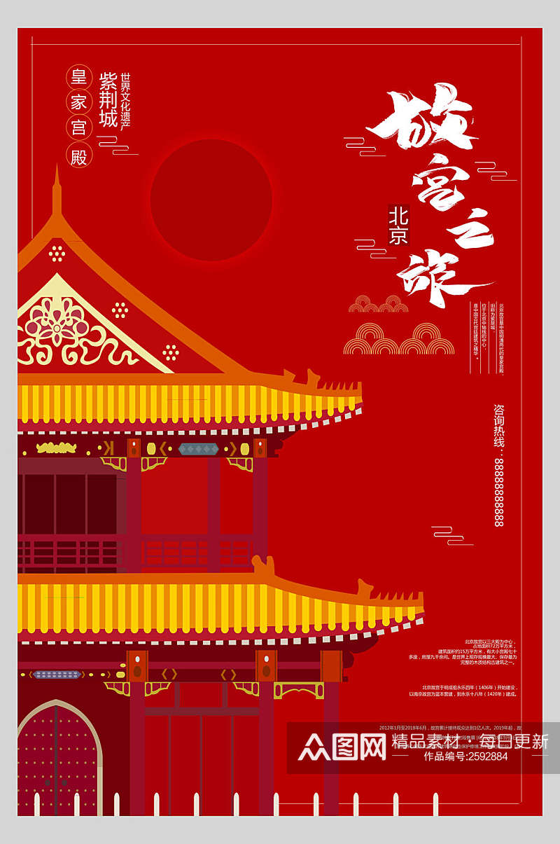 北京故宫之旅国潮海报素材