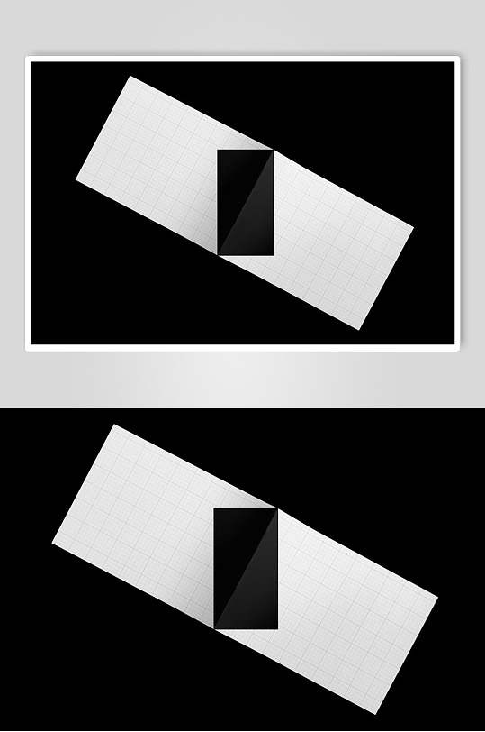 正方形网格书籍杂志封面样机