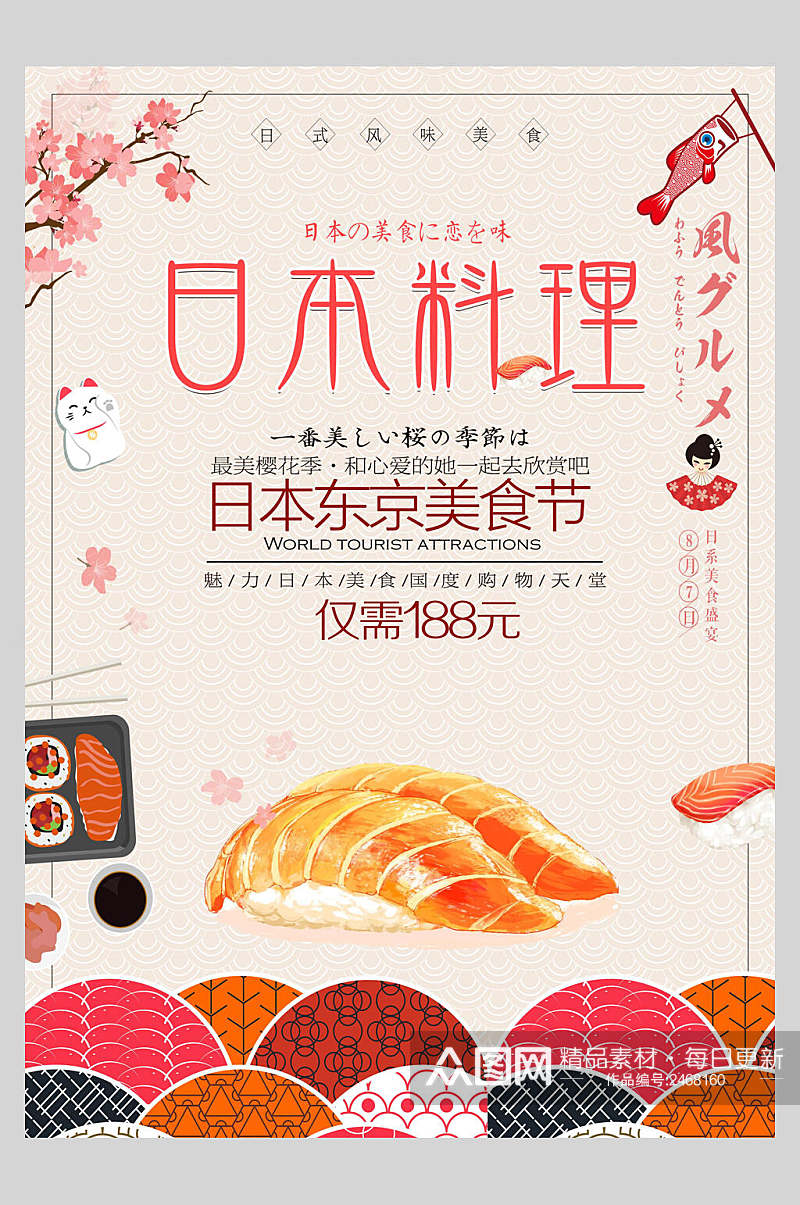日本料理盖浇饭美食海报素材