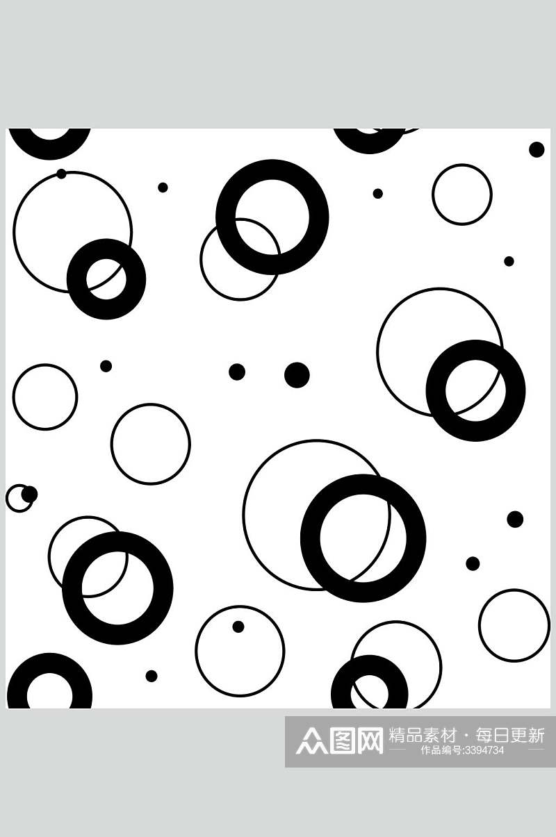 圆圈黑白纹理矢量素材素材