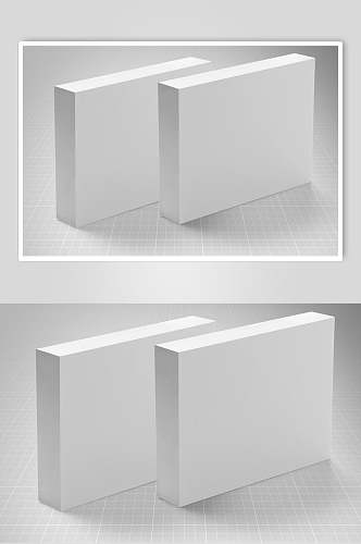 极简白色长型方块盒子样机