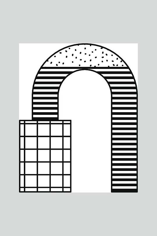 黑色线条孟菲斯线条矢量素材