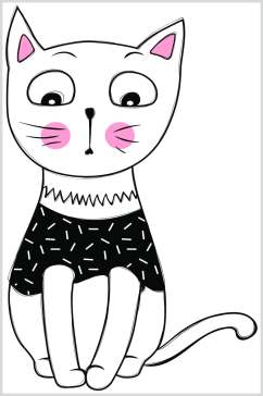 猫咪手绘涂鸦图案矢量素材