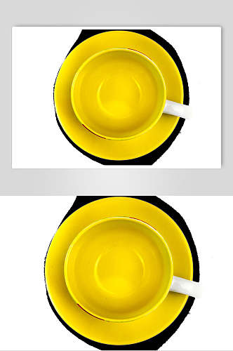 黄色杯子餐具叉勺素材