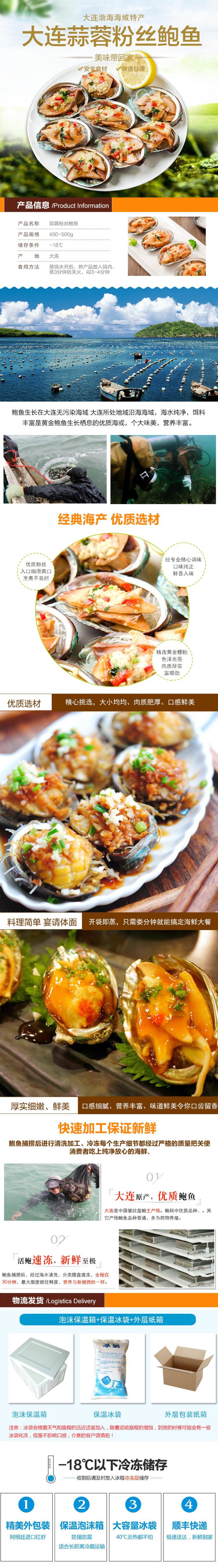 蒜蓉粉丝鲍鱼生鲜海鲜电商详情页素材