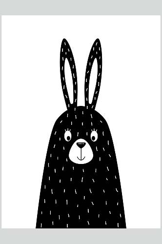 兔子手绘涂鸦图案矢量素材