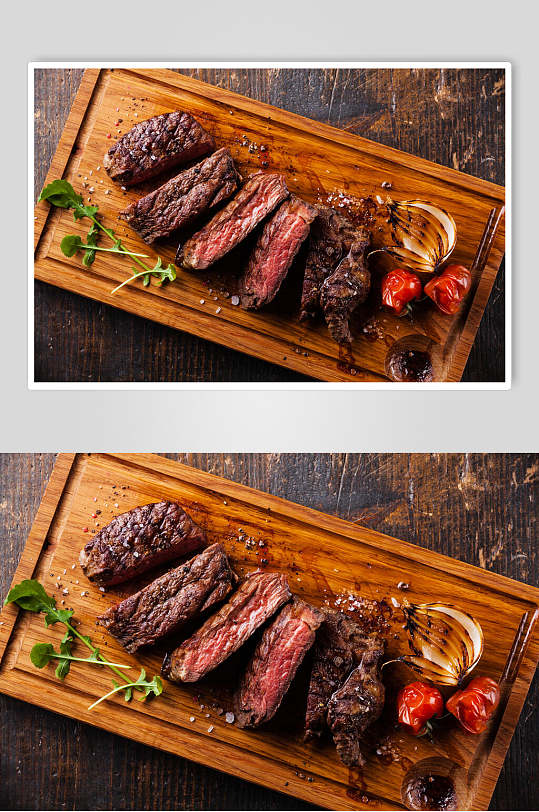 飘香美味牛排食物食材烹饪摄影图