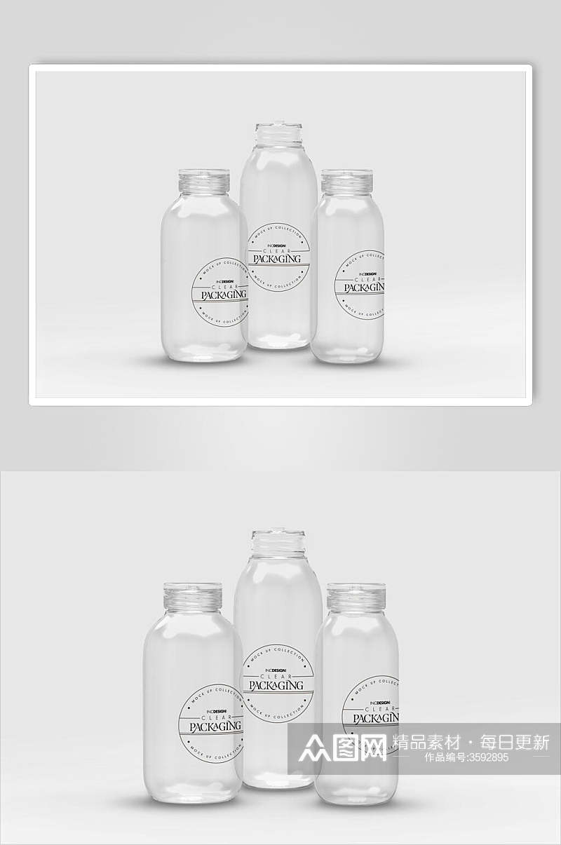 透明透明塑料包装瓶样机素材