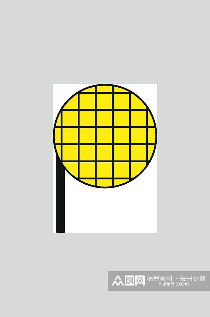 黄色圆形线条孟菲斯线条矢量素材素材