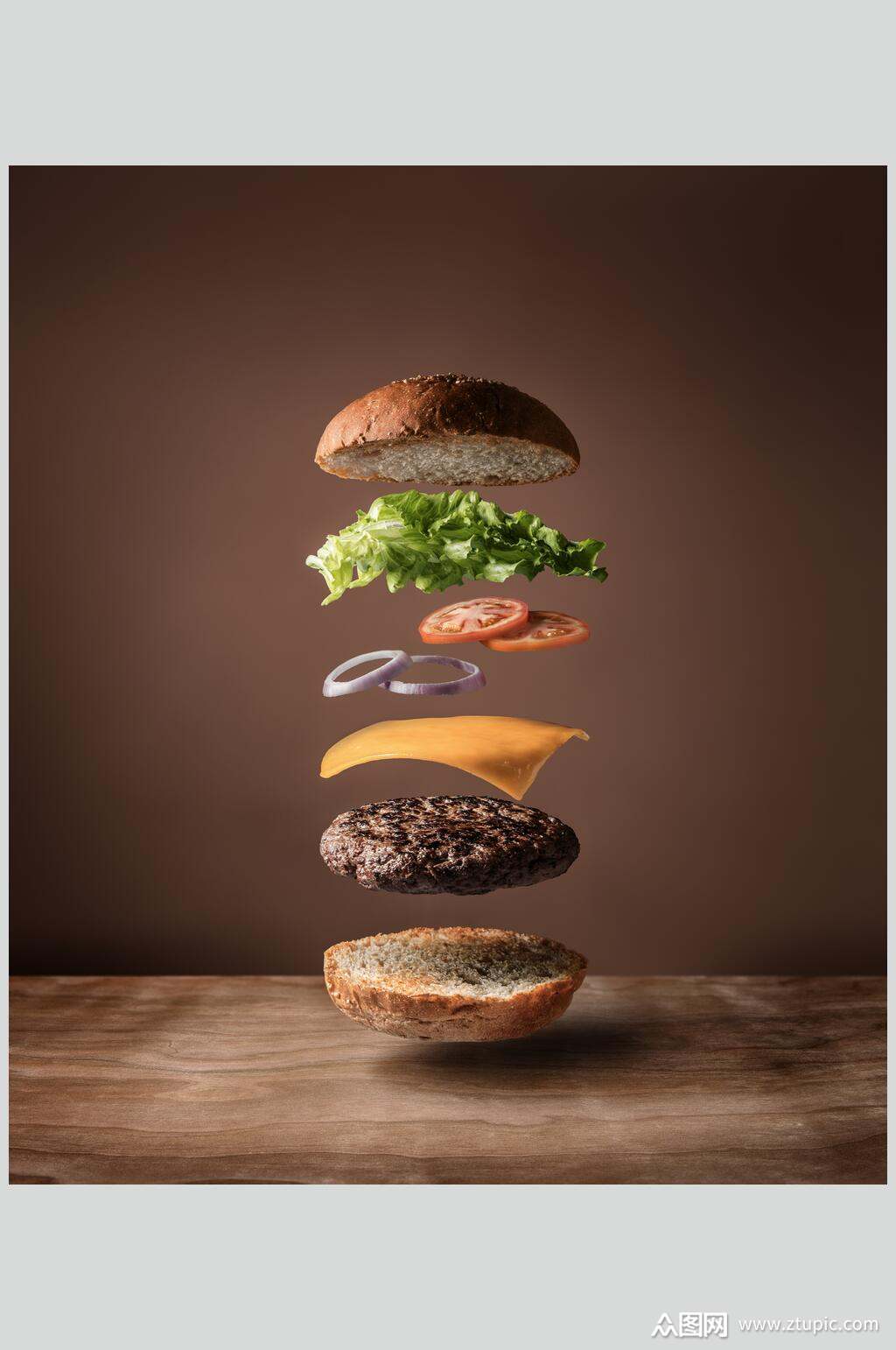 创意美味汉堡食物食材烹饪摄影图