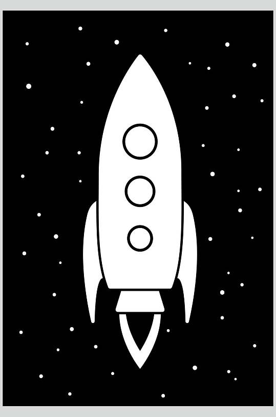 火箭手绘涂鸦图案矢量素材