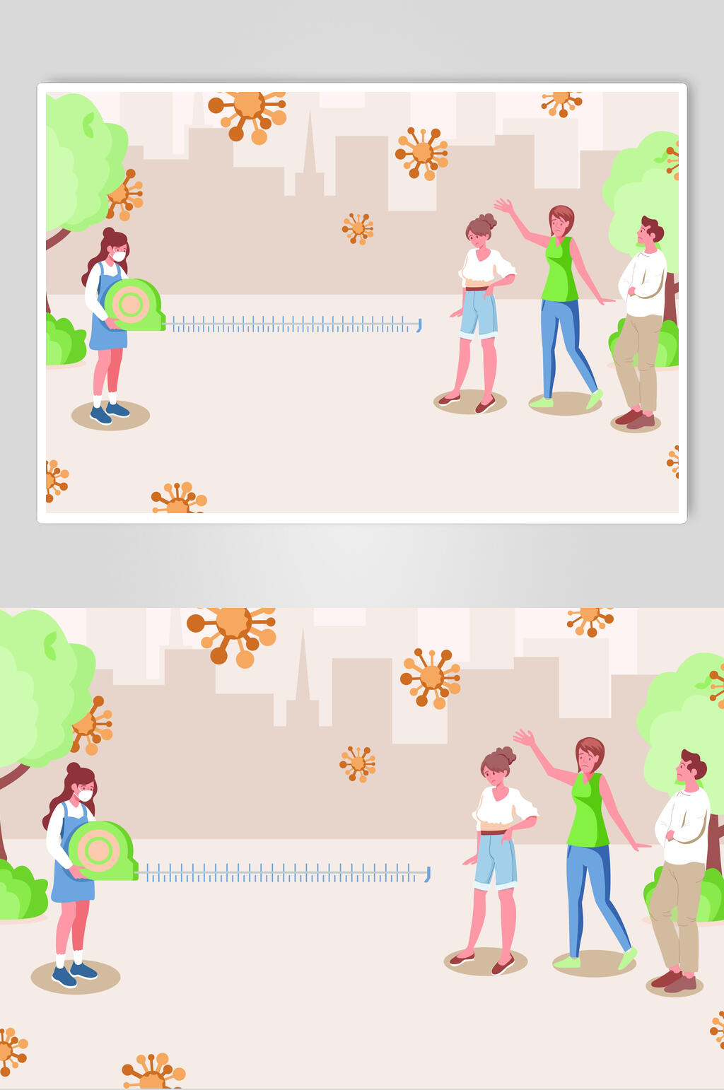 扁平公园生活场景矢量素材素材