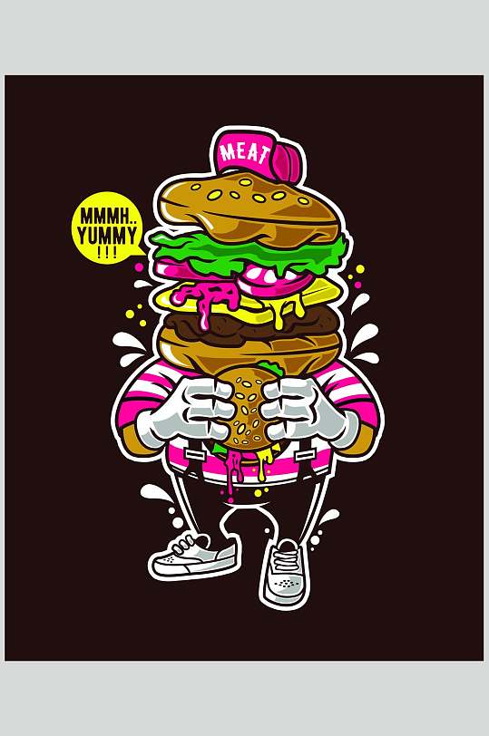 矢量卡通汉堡图片-矢量卡通汉堡素材下载-众图网