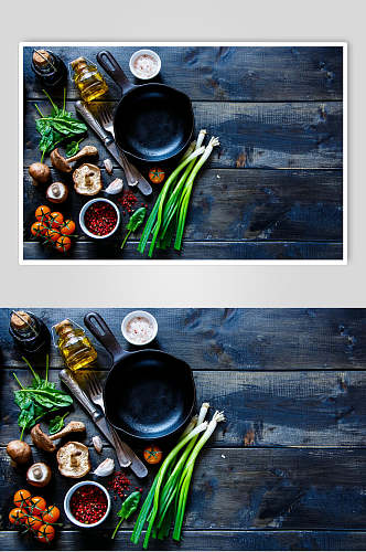 时尚木纹底高档西餐美食摄影图