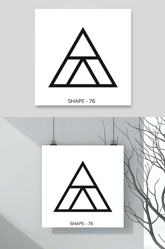 创意几何图案矢量素材黑色白底个性