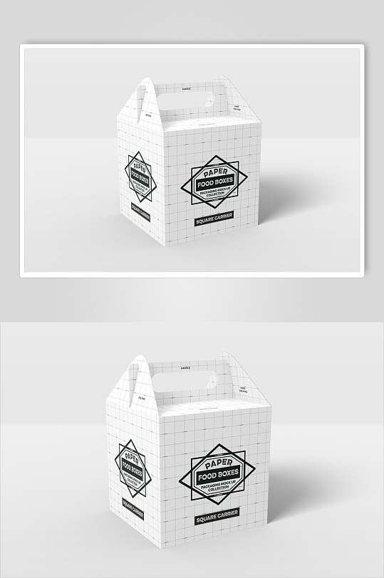 白色烘焙蛋糕盒包装样机效果图