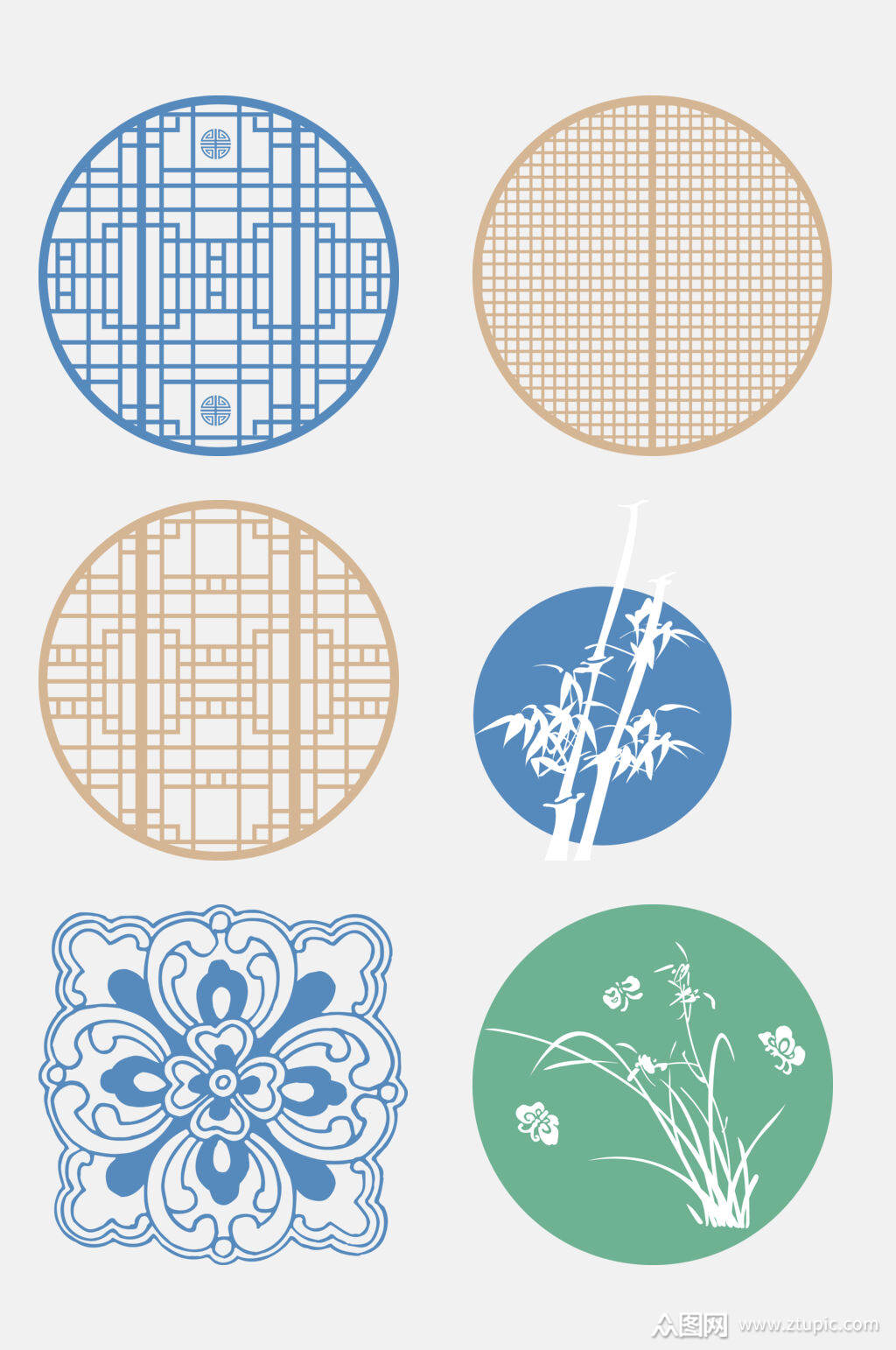 中式精美大气传统图案免抠素材