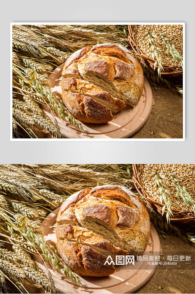 招牌麦香烤面包美食图片素材