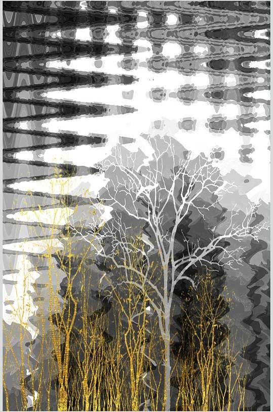 创意森林自然背景元素-众图网