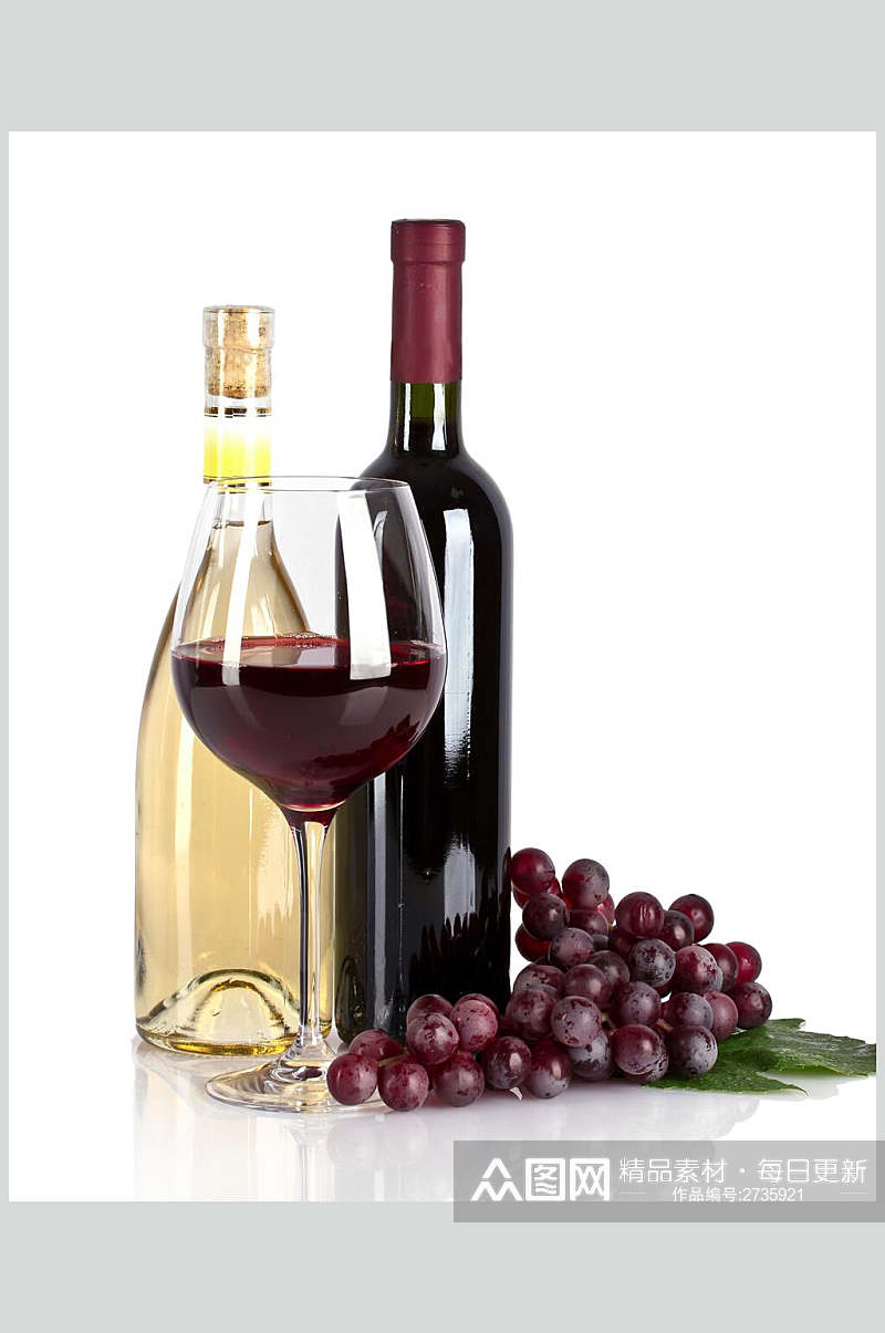 白底醇香干红葡萄酒图片素材