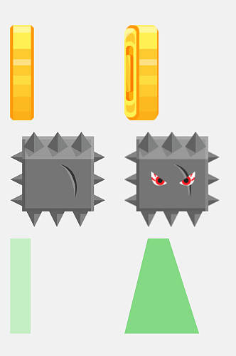 高端扁平游戏道具免抠素材