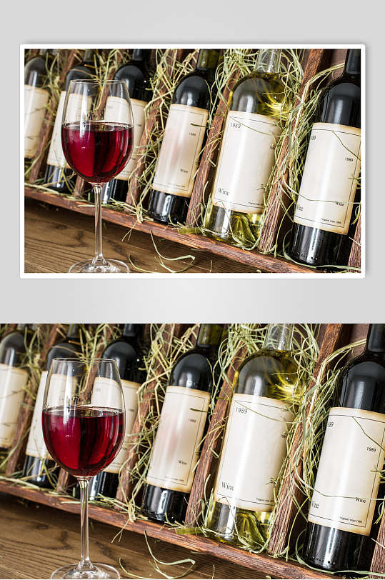 酒窖干红葡萄酒高清图片