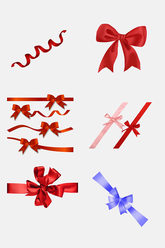 精美蝴蝶结礼品丝带免抠素材