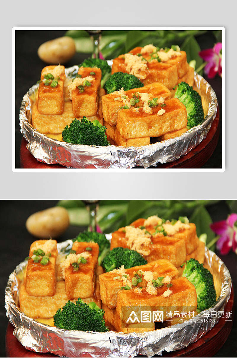 家常菜豆腐干铁板豆腐高清图片素材